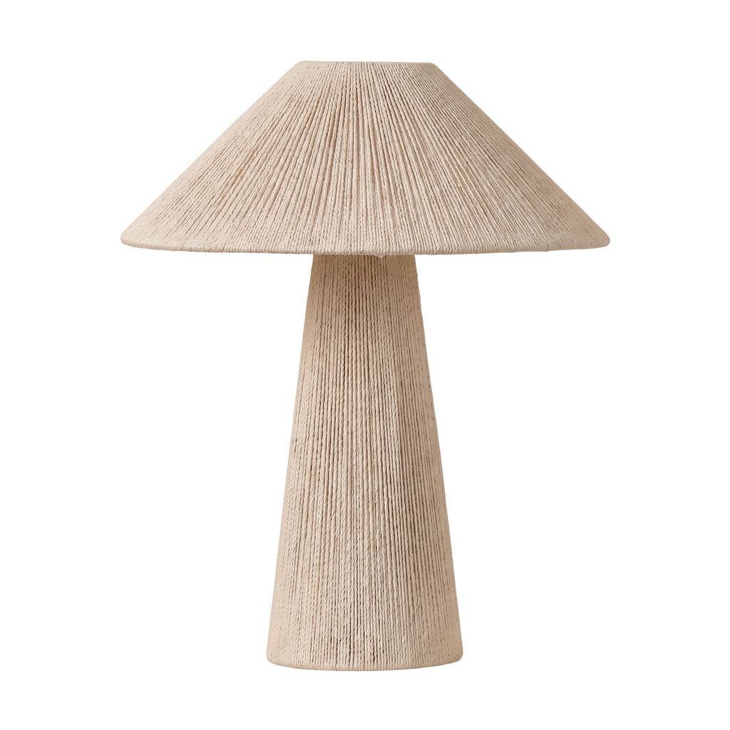 Juno jute table lamp on white background