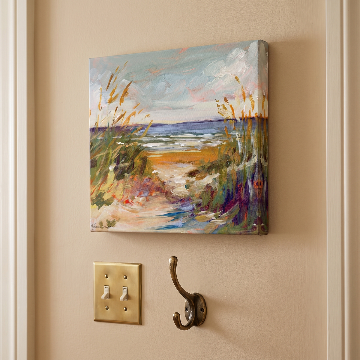 Marisol Coastal Dune Path Seascape Canvas Wall Art for Beach House Living Rooms lifestyle view 3