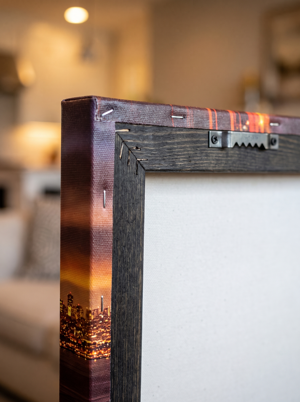 Bay Dusk Golden Gate Bridge Evening Skyline Canvas Wall Art for Offices and Entryways detail 3