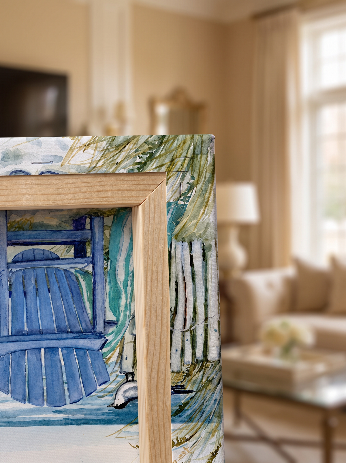 Seaside Rest Adirondack Chairs Coastal Canvas Wall Art for Coastal Bedrooms and Sunrooms detail 2